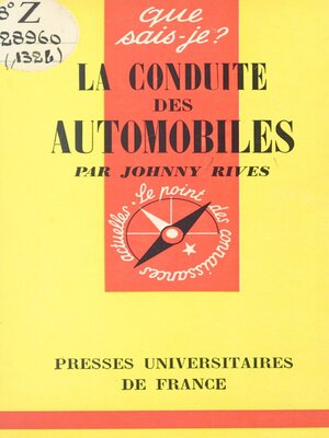 cover image of La conduite des automobiles